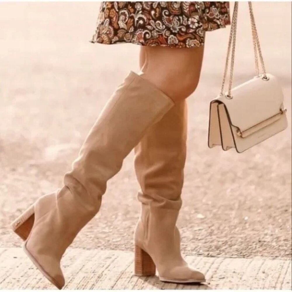 NEW Sam Edelman Olly Knee High Boots Womens 8 Contemporary Suede Boho Chic